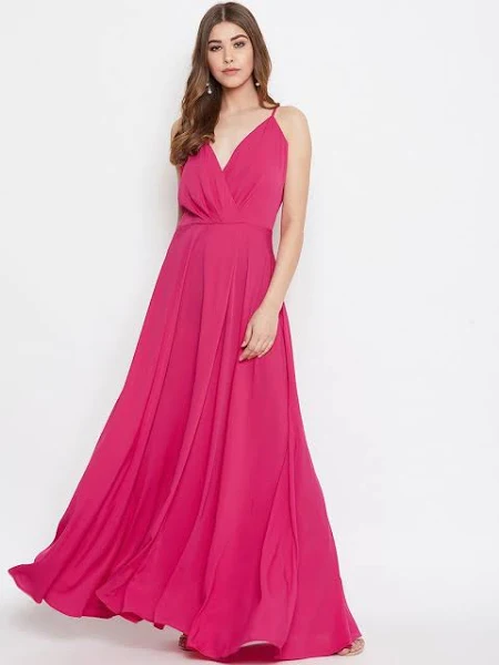 Berrylush Women's Fit And Flare Western Style Maxi Gown